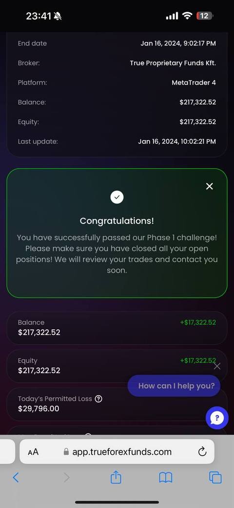 FundedEA Algo community payout proof