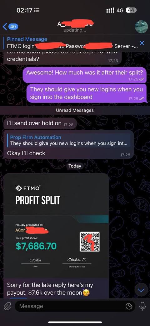 FundedEA Algo funded account result