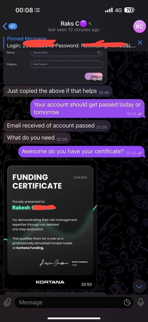 FundedEA Algo community payout proof