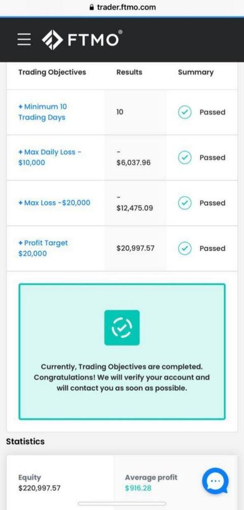 Prop firm profit payout shared by a member