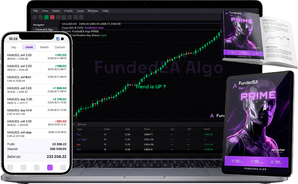 FundedEA Algo: MT5 dashboard, mobile app and PRIME product